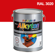 Alkyton hladký lesklý RAL 3020 dopravní červená 5 l